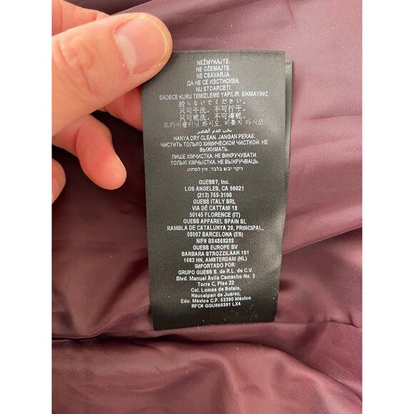 Guess Los Angeles Women's M Purple Wool Blend Belted Trench Coat - Picture 7 of 7